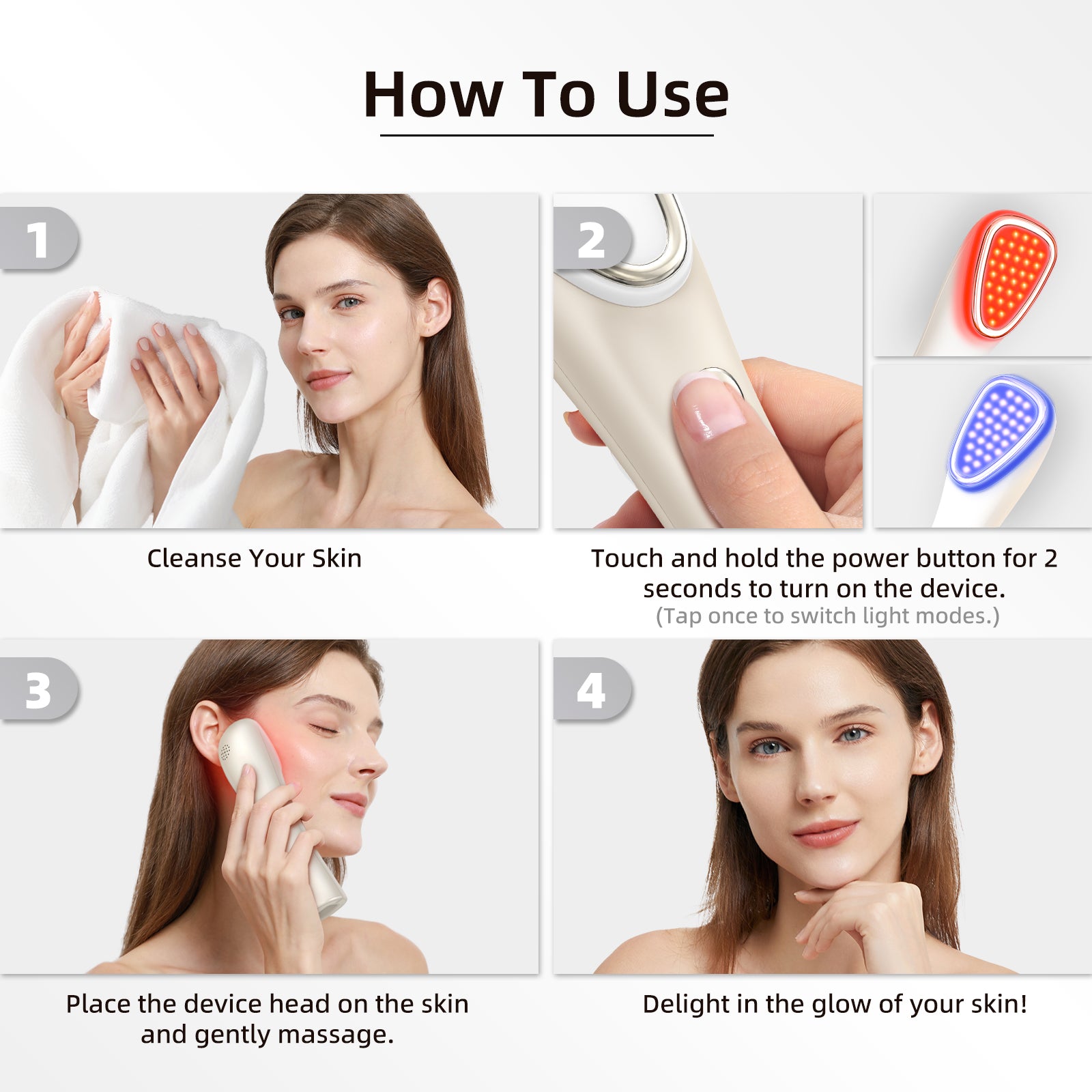 Iborria F3 LED Red Light Therapy Device – 3-in-1 Red Light Lamp For Face