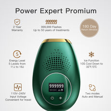 Iborria T1 Unlimited ICE Cold IPL Hair Removal with 2 replacement heads