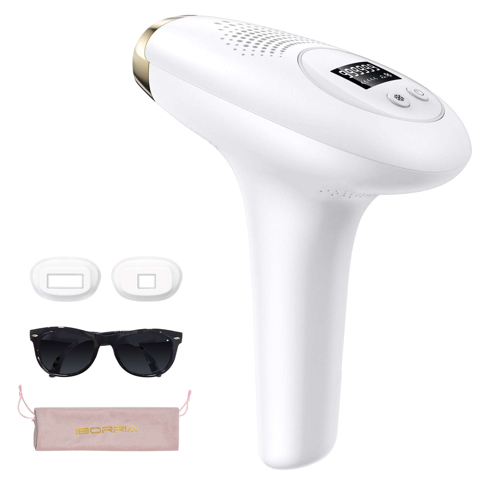Iborria T1 Unlimited ICE Cold IPL Hair Removal with 2 replacement heads